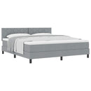 Box spring seng med hovedgærde Lysegrå 180 x 200 cm Stof
