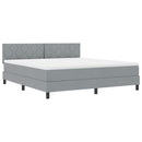 Box spring seng med hovedgærde Lysegrå 180 x 200 cm Stof