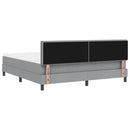 Box spring seng med hovedgærde Lysegrå 180 x 200 cm Stof
