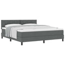 Box spring seng med hovedgærde Mørkegrå 180 x 200 cm Stof