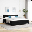 Box spring seng med hovedgærde Sort 180 x 200 cm Stof