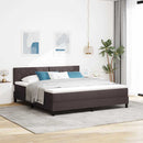 Box spring seng med pude Mørk Brun 180 x 200 cm Stof