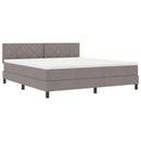 Box spring seng med hovedgærde Gråbrun 180 x 200 cm Stof
