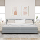Box spring seng med pude Lysegrå 200 x 200 cm Stof