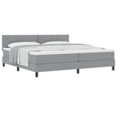 Box spring seng med pude Lysegrå 200 x 200 cm Stof