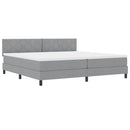 Box spring seng med pude Lysegrå 200 x 200 cm Stof