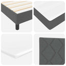 Box spring seng med pude Mørkegrå 200 x 200 cm Stof