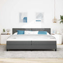 Box spring seng med pude Mørkegrå 200 x 200 cm Stof
