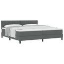 Box spring seng med pude Mørkegrå 200 x 200 cm Stof