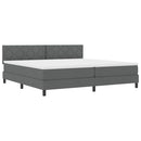 Box spring seng med pude Mørkegrå 200 x 200 cm Stof