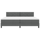 Box spring seng med pude Mørkegrå 200 x 200 cm Stof
