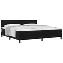 Box spring seng med hovedgærde Sort 200 x 200 cm Stof