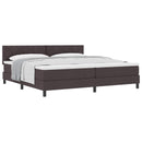 Box spring seng med hovedgærde Mørk Brun 200 x 200 cm Stof