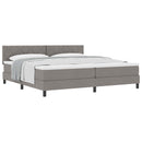 Box spring seng med hovedgærde Gråbrun 200 x 200 cm Stof
