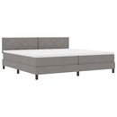 Box spring seng med hovedgærde Gråbrun 200 x 200 cm Stof