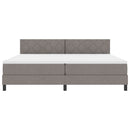 Box spring seng med hovedgærde Gråbrun 200 x 200 cm Stof