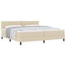 Box spring seng med hovedgærde Creme 200 x 200 cm Stof