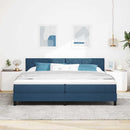 Box spring seng med hovedgærde Blå 200 x 200 cm Stof