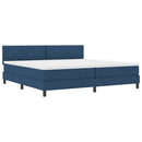 Box spring seng med hovedgærde Blå 200 x 200 cm Stof
