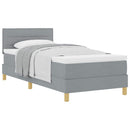 Box spring seng med pude Lysegrå 80 x 200 cm Stof