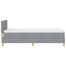 Box spring seng med pude Lysegrå 80 x 200 cm Stof