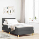 Box spring seng med pude Mørkegrå 80 x 200 cm Stof