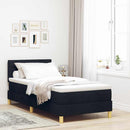 Box spring seng med pude med hovedgærde Sort 80 x 200 cm Stof