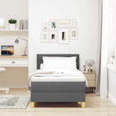 Box spring seng med pude Mørkegrå 90 x 190 cm Stof