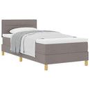Box spring seng med pude Gråbrun 90 x 200 cm Stof