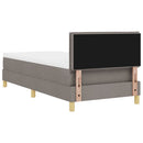 Box spring seng med pude Gråbrun 90 x 200 cm Stof