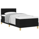 Box spring seng med pude med hovedgærde Sort 100 x 200 cm Stof