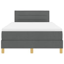 Box spring seng med pude Mørkegrå 120 x 200 cm Stof