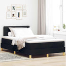 Box spring seng med pude med hovedgærde Sort 120 x 200 cm Stof