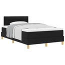 Box spring seng med pude med hovedgærde Sort 120 x 200 cm Stof