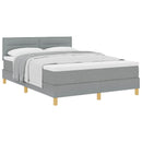 Box spring seng med pude Lysegrå 140 x 190 cm Stof
