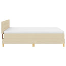 Box spring seng med pude med hovedgærde Creme 140 x 190 cm Stof