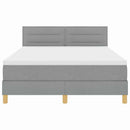 Box spring seng med pude Lysegrå 140 x 200 cm Stof