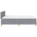 Box spring seng med pude Lysegrå 140 x 200 cm Stof