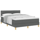 Box spring seng med pude Mørkegrå 140 x 200 cm Stof