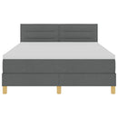Box spring seng med pude Mørkegrå 140 x 200 cm Stof