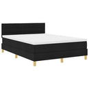 Box spring seng med pude med hovedgærde Sort 160 x 200 cm Stof