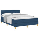 Box spring seng med pude med hovedgærde Blå 160 x 200 cm Stof