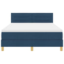 Box spring seng med pude med hovedgærde Blå 160 x 200 cm Stof