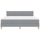 Box spring seng med pude Lysegrå 180 x 200 cm Stof
