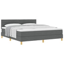Box spring seng med pude Mørkegrå 180 x 200 cm Stof