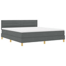 Box spring seng med pude Mørkegrå 180 x 200 cm Stof