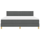 Box spring seng med pude Mørkegrå 180 x 200 cm Stof