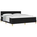 Box spring seng med pude med hovedgærde Sort 180 x 200 cm Stof