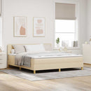 Box spring seng med pude med hovedgærde Creme 180 x 200 cm Stof