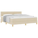 Box spring seng med pude med hovedgærde Creme 180 x 200 cm Stof